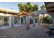Outdoor patio with a pergola, brick flooring, and access to indoor living spaces at 2106 W Shawnee Dr, Chandler, AZ 85224