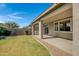 Large backyard featuring a covered patio and well-maintained lawn, perfect for outdoor gatherings at 22443 E Munoz St, Queen Creek, AZ 85142