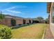 Spacious backyard with green grass, a brick fence, and lush greenery at 22443 E Munoz St, Queen Creek, AZ 85142