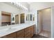 Well-lit bathroom features a double sink vanity, large mirror, and access to a walk-in shower at 5450 E Mclellan Rd # 133, Mesa, AZ 85205