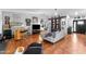 Open concept living room with stylish wet bar and modern décor at 5916 E Hearn Rd, Scottsdale, AZ 85254