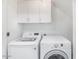 Convenient laundry room equipped with a modern LG washer and dryer, and sleek white cabinetry at 620 N 4Th Ave # 2, Phoenix, AZ 85003