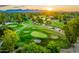 Aerial view of the lush green golf course at 7155 E Oakmont Dr, Paradise Valley, AZ 85253