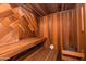 Relaxing sauna room featuring wood panels and built in benches at 7155 E Oakmont Dr, Paradise Valley, AZ 85253