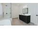 Stylish bathroom with double sink vanity and walk-in shower at 11745 N 99Th St, Scottsdale, AZ 85260