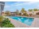 Lush backyard featuring a sparkling pool and meticulously landscaped surroundings at 20618 W Western Dr, Buckeye, AZ 85396