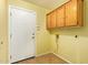 A clean laundry room with overhead cabinets and easy access to the outside at 2365 E Shea Blvd, Phoenix, AZ 85028