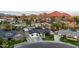 Beautiful aerial view of a modern home nestled in a picturesque neighborhood with mountain views in the background at 3640 E Fairmount Ave, Phoenix, AZ 85018
