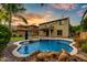 Lush backyard featuring a sparkling pool and covered patio, perfect for entertaining at 4064 E Morrison Ranch Pkwy, Gilbert, AZ 85296
