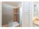 Bathroom with a shower and storage at 12224 N Gambel Dr, Fountain Hills, AZ 85268