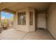 Front porch with covered entrance, tile flooring, and direct access to the home's interior at 33451 N Symer Dr, Cave Creek, AZ 85331