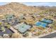 Aerial view of community tennis courts and parking at 7321 E Crimson Sky Trl, Scottsdale, AZ 85266