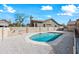 Sparkling backyard pool is surrounded by desert landscaping, with ample patio space for relaxing at 10895 E Mission Ln, Scottsdale, AZ 85259