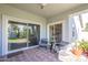 Relaxing covered patio with neutral pavers, outdoor seating, and sliding glass doors to the interior at 4241 E Montecito Ave, Phoenix, AZ 85018