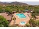 Expansive pool area offers a lap pool, lounge chairs, and desert landscaping at 7149 E Quartz St, Mesa, AZ 85207