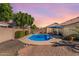 Beautiful pool with patio area offers a perfect space for relaxation and enjoying the outdoor living at 9544 E Irwin Ave, Mesa, AZ 85209