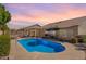 Wonderful pool with patio is perfect for outdoor gatherings and relaxation in this amazing backyard at 9544 E Irwin Ave, Mesa, AZ 85209