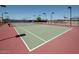 Well-maintained tennis court with green surface and white lines at 2206 S Ellsworth Rd # 157B, Mesa, AZ 85209