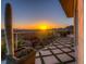 Balcony with desert view, glass railing, and potted cactus plants at 36879 N 38Th St, Cave Creek, AZ 85331
