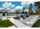 Beautiful pool area with white tile, a spa, and a covered outdoor kitchen and bar, perfect for relaxing at 7014 E Palo Verde Ln, Paradise Valley, AZ 85253