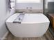 Luxurious freestanding bathtub with modern fixtures, set against elegant tile work at 1207 E Alice Ave, Phoenix, AZ 85020