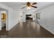 Expansive living room flows into the kitchen and has access to the backyard at 3732 E South Fork Dr, Phoenix, AZ 85044