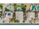 Aerial shot of a neighborhood showing backyard pools and landscaping from above at 2032 E Sierra Madre Ave, Gilbert, AZ 85296