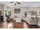 Relaxing living room featuring natural light, comfortable seating, and wood flooring at 3401 E Isaiah Ave, Gilbert, AZ 85298