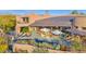 Aerial view showcasing the home's pool, patio, and beautifully landscaped grounds at 34460 N 79Th Way, Scottsdale, AZ 85266