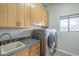 This laundry room features ample cabinet space and modern washer and dryer units at 38820 N 10Th St, Phoenix, AZ 85086