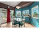 Bright dining area with a modern table, large windows, and seamless access to the outdoors at 508 N Sierra Vista Dr, Wickenburg, AZ 85390