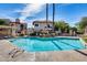 Community pool area featuring lounge chairs and palm trees on a sunny day, nice landscaping at 10203 N 12Th Pl # 3, Phoenix, AZ 85020
