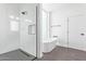 Modern bathroom with glass shower, soaking tub, and contemporary tile flooring at 4514 N 8Th Pl, Phoenix, AZ 85014