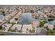 Scenic aerial shot of waterfront homes and community on a large lake in Arizona at 5323 W Rose Garden Ln, Glendale, AZ 85308