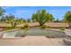 Pool, golf course, palm trees, and other plants make for a lush backyard at 1079 S Western Skies Dr, Gilbert, AZ 85296