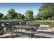 Outdoor grilling area featuring barbecue pits and picnic tables for residents to enjoy a cookout at 10909 E Sentiero Ave, Mesa, AZ 85212