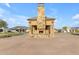 Outdoor pavilion features a stone fireplace and ample seating, perfect for entertaining at 2312 N Raven --, Mesa, AZ 85207