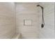Shower featuring custom tiles and a soap niche at 2366 E Shea Blvd, Phoenix, AZ 85028