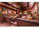 Private home theater features tiered seating, projector, and vintage movie poster decor at 4465 E Paradise Village S Pkwy # 1179, Phoenix, AZ 85032