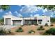 Contemporary home featuring a clean design, desert landscaping, and two-car garage at 7175 E Rancho Del Oro Dr, Scottsdale, AZ 85266