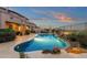 Inviting backyard pool with mature landscaping and city views at 11036 E Evans Rd, Scottsdale, AZ 85255