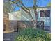 The backyard features a decorative lattice fence and a mature tree at 124 S 54Th St # 42, Mesa, AZ 85206