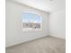Bright bedroom features a large window, neutral paint, and plush carpeting, creating a cozy and relaxing atmosphere at 25606 N 154Th Ln, Surprise, AZ 85387