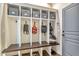 Mudroom with wooden bench, storage cubbies, and hanging hooks for organization at 30227 N 124Th Dr, Peoria, AZ 85383