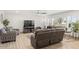 Comfortable living room showcasing neutral colors, tile flooring and a large window at 6845 E Lewis Ave, Scottsdale, AZ 85257