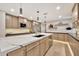 Modern kitchen featuring an oversized island with waterfall countertops, stainless steel appliances, and custom cabinetry at 1955 E Greenway Rd, Phoenix, AZ 85022