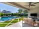 Inviting backyard with a sparkling pool, lush landscaping, and cozy seating area for outdoor relaxation and entertainment at 2819 N 28Th Pl, Phoenix, AZ 85008