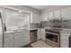 This kitchen features stainless steel appliances, white cabinets, and lots of natural light at 8749 W Clarendon Ave, Phoenix, AZ 85037