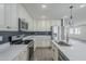 Modern kitchen with white cabinets, stainless steel appliances, and quartz countertops at 2749 E Wier Ave, Phoenix, AZ 85040