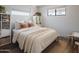 Bright bedroom with a comfortable bed, soft bedding, and two windows offering natural light and views at 6114 N 8Th St, Phoenix, AZ 85014